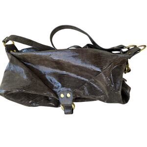 Gorgeous Helena de Natalio Embossed Snake Leather Hobo Bag